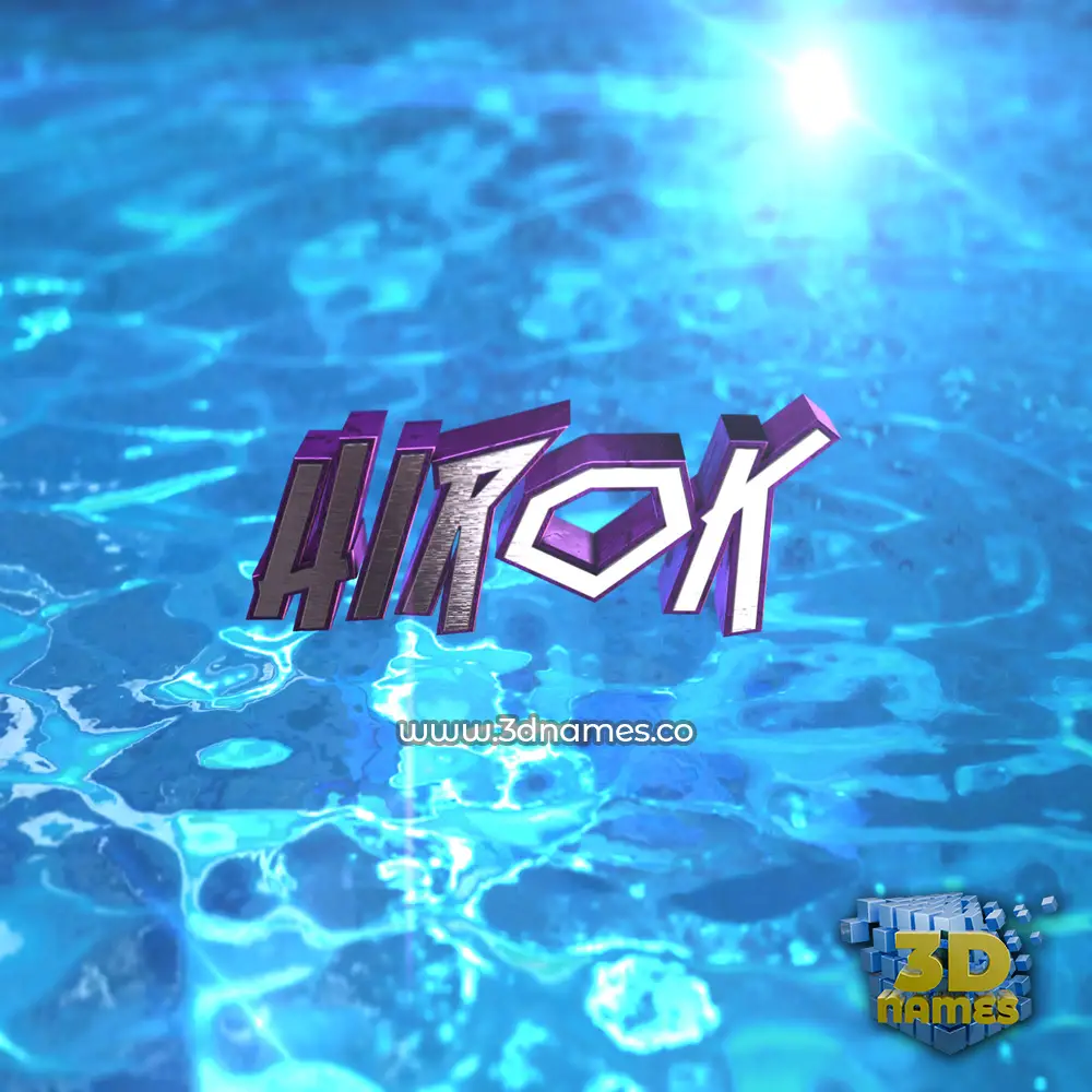 hirok in Water 2015 style - 3D name wallpaper