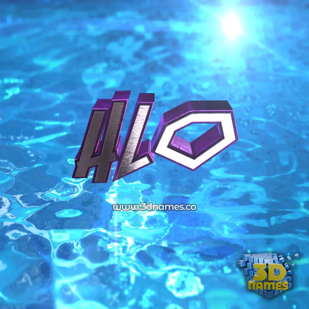 hlo in Water 2015 style - 3D name wallpaper