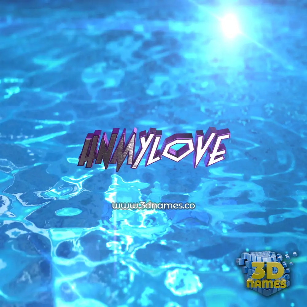 hnmylove in Water 2015 style - 3D name wallpaper
