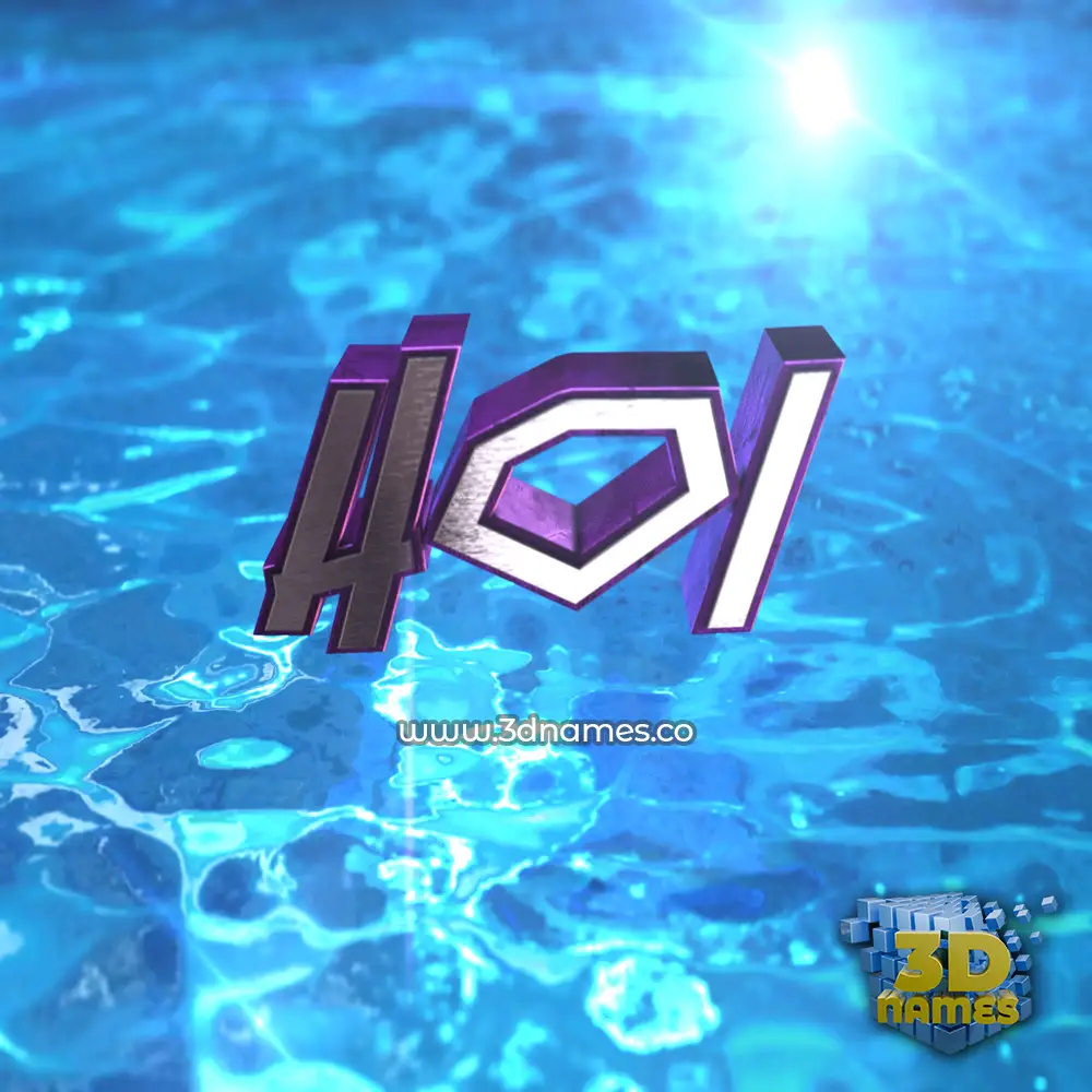 hoi in Water 2015 style - 3D name wallpaper