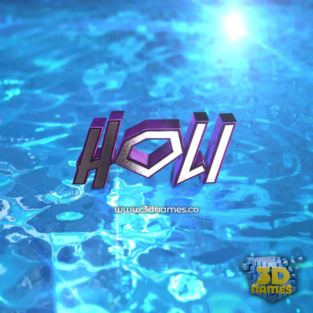 holi in Water 2015 style - 3D name wallpaper