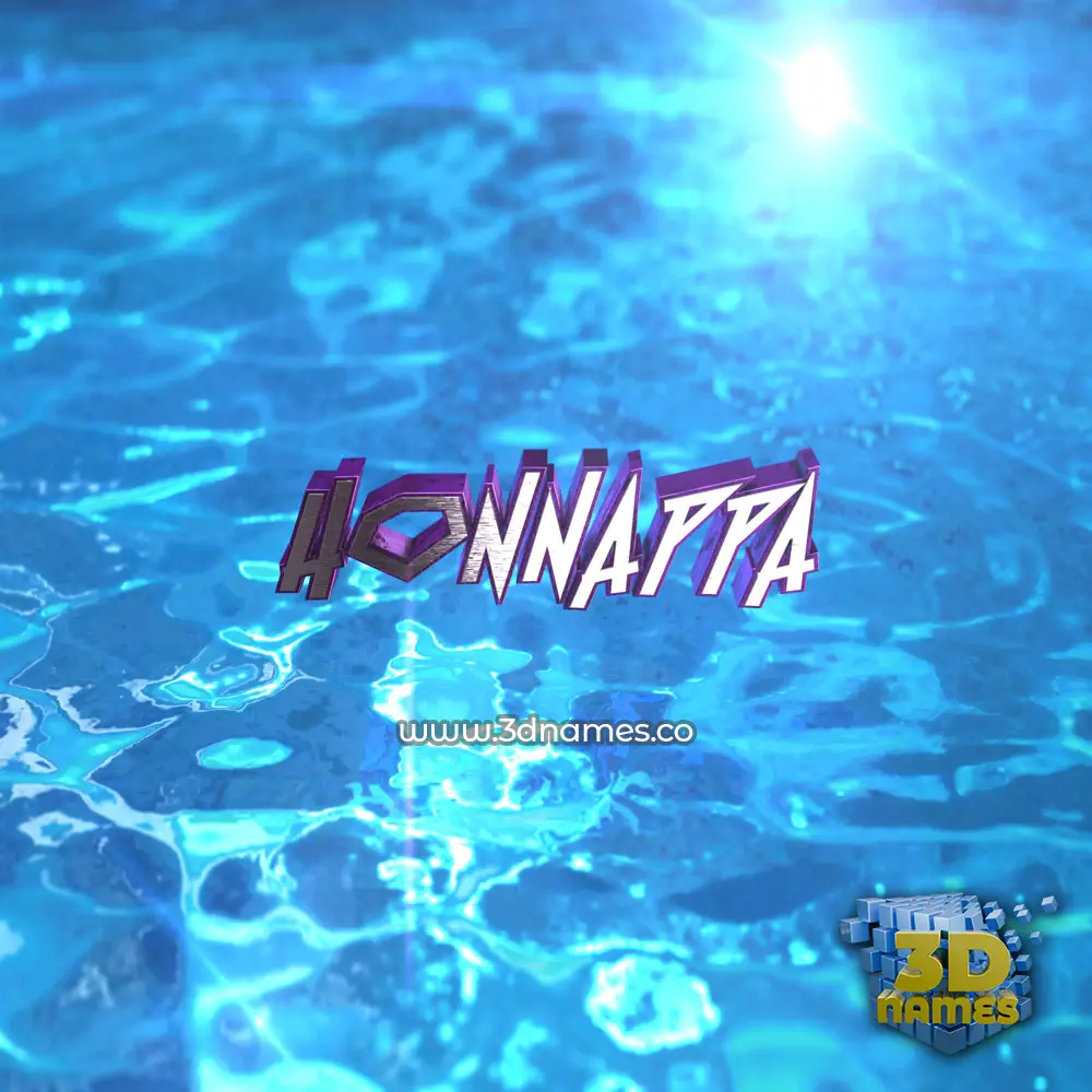honnappa in Water 2015 style - 3D name wallpaper