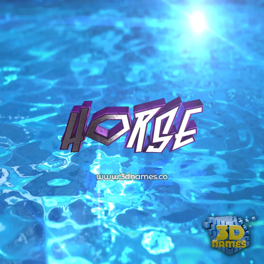 horse in Water 2015 style - 3D name wallpaper