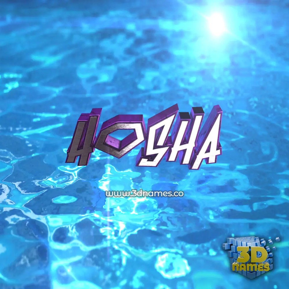 hosha in Water 2015 style - 3D name wallpaper