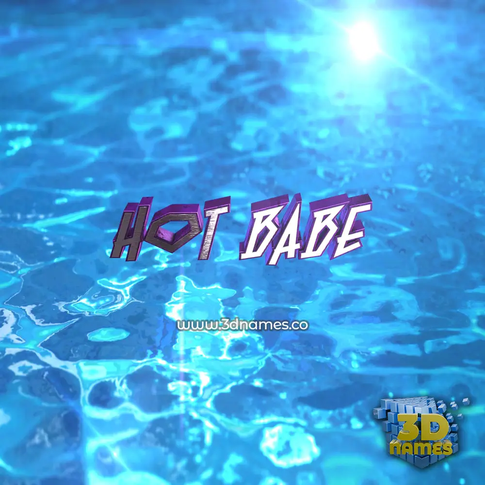 hot babe in Water 2015 style - 3D name wallpaper