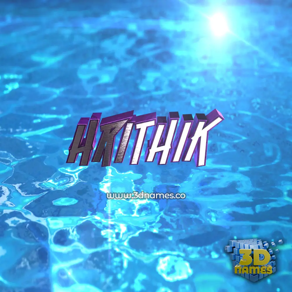 hrithik in Water 2015 style - 3D name wallpaper