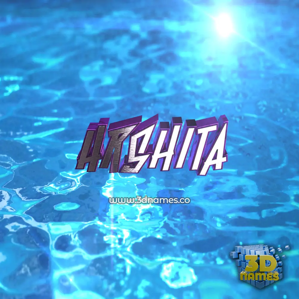 hrshita in Water 2015 style - 3D name wallpaper