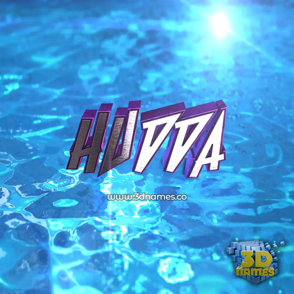 hudda in Water 2015 style - 3D name wallpaper
