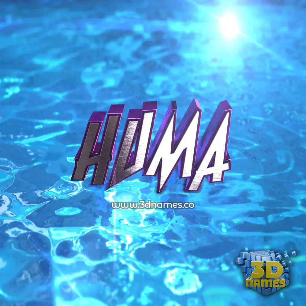 huma in Water 2015 style - 3D name wallpaper