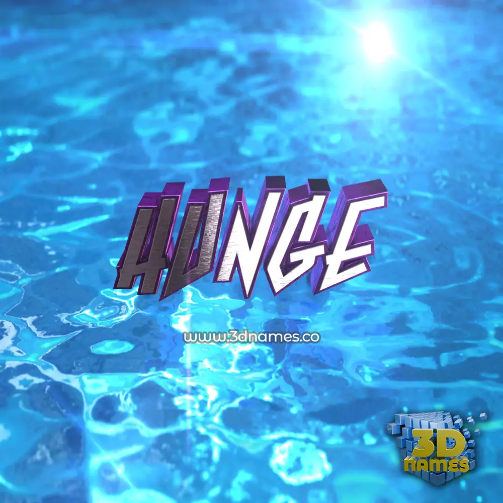 hunge in Water 2015 style - 3D name wallpaper