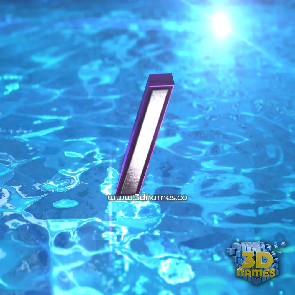 i in Water 2015 style - 3D name wallpaper