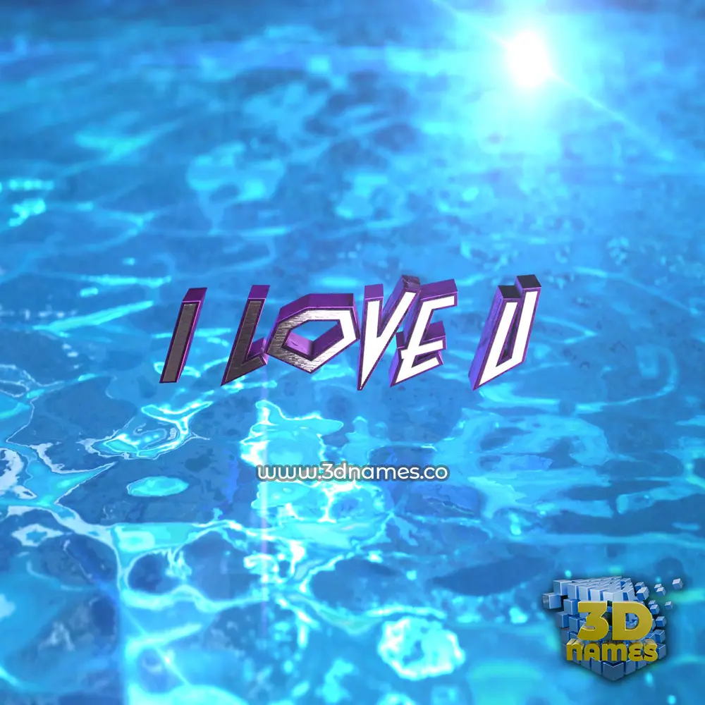 i love u in Water 2015 style - 3D name wallpaper