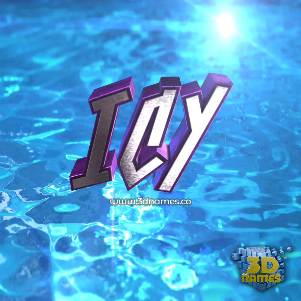 icy in Water 2015 style - 3D name wallpaper