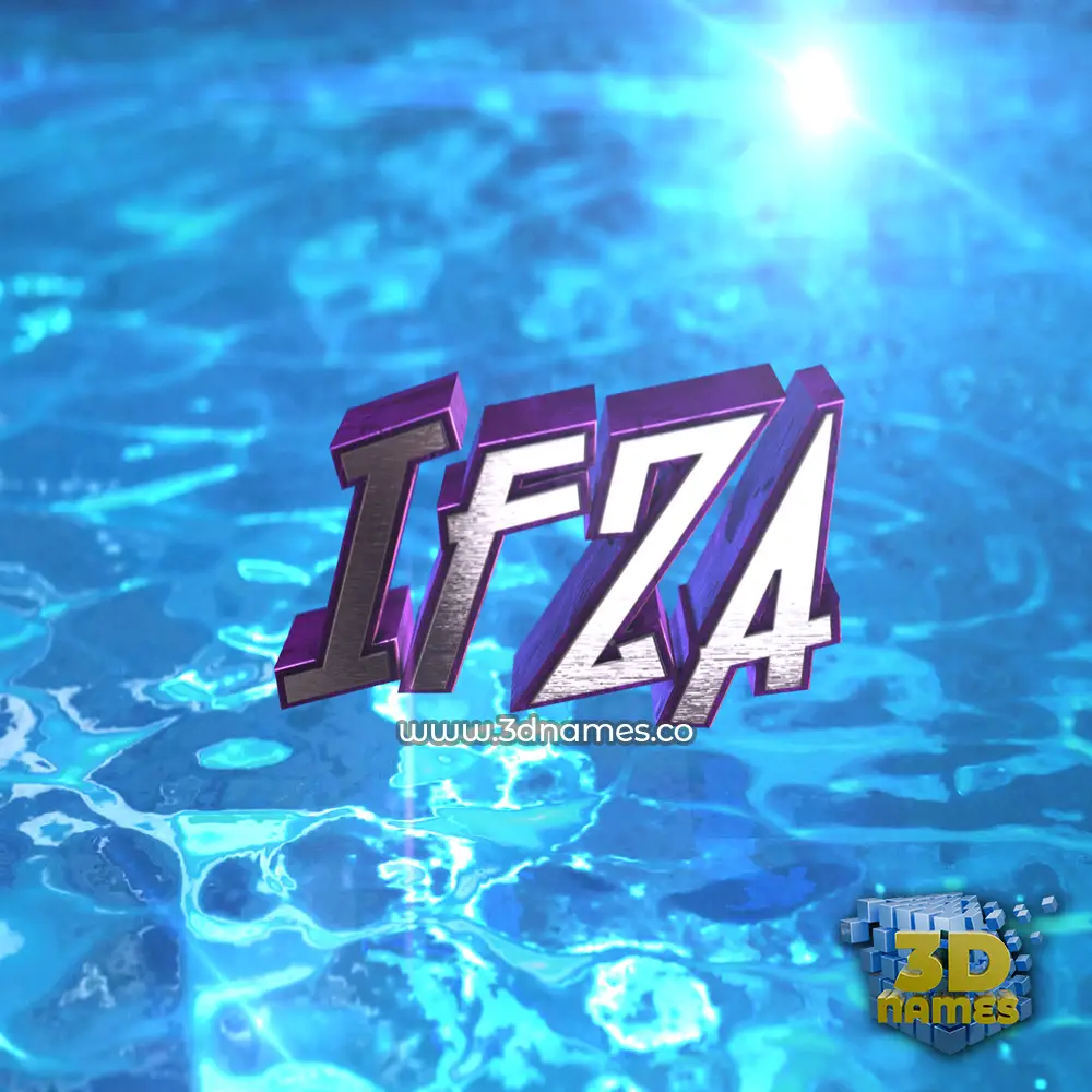 ifza in Water 2015 style - 3D name wallpaper