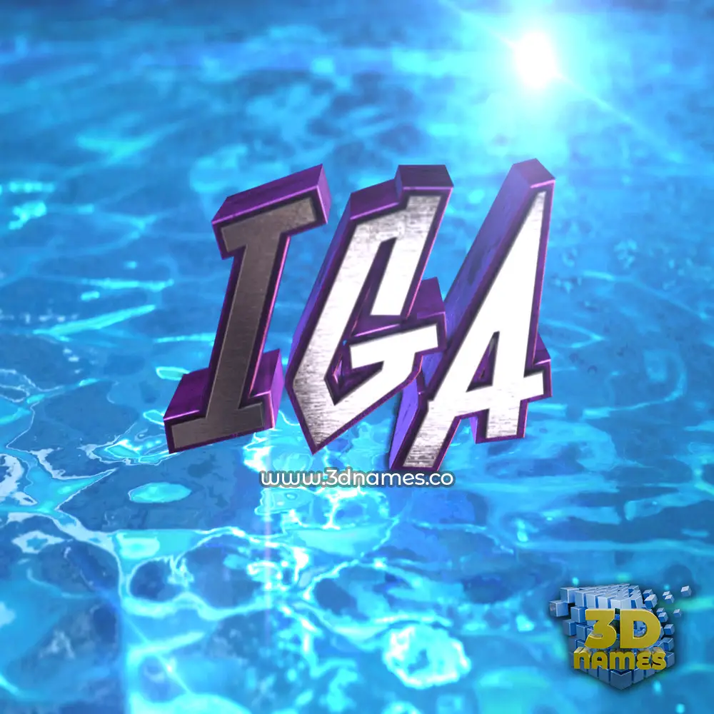 iga in Water 2015 style - 3D name wallpaper