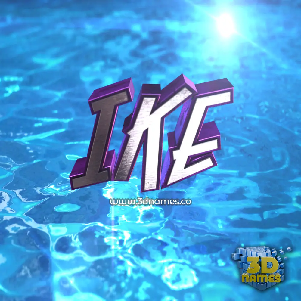 ike in Water 2015 style - 3D name wallpaper