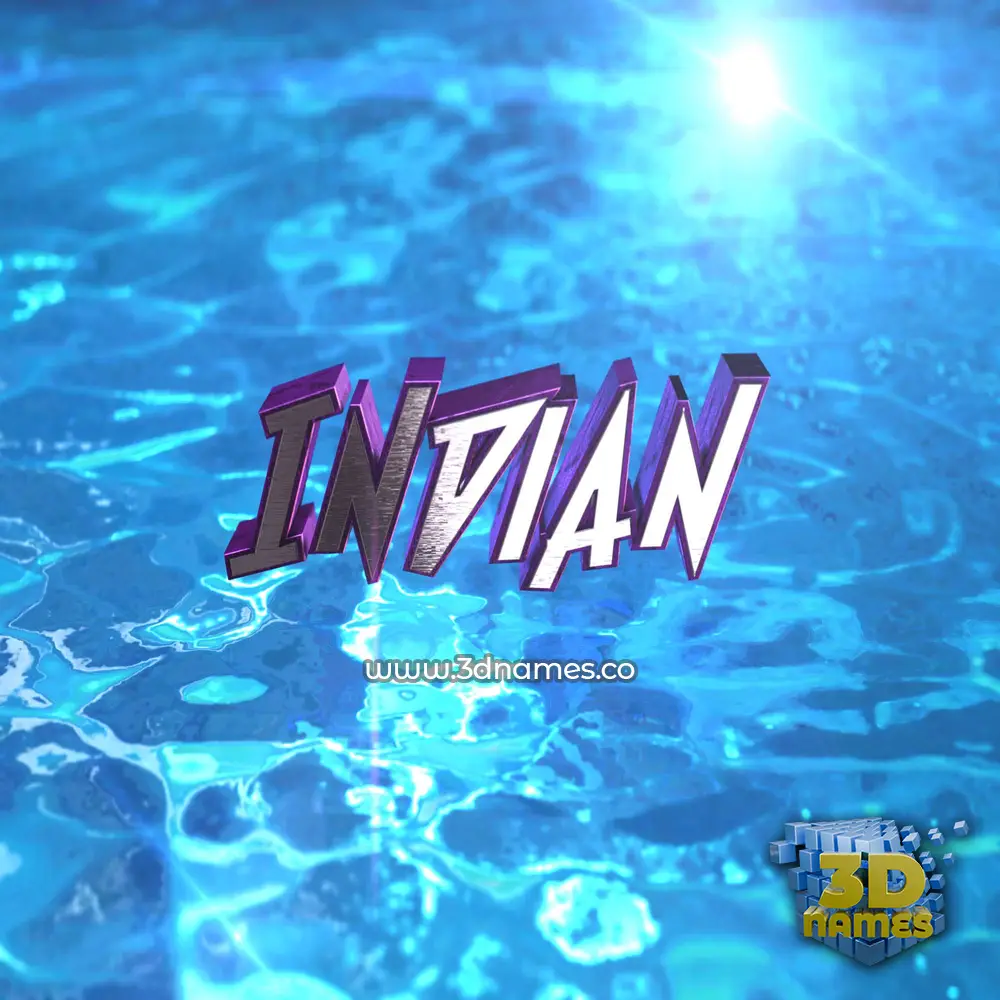indian in Water 2015 style - 3D name wallpaper