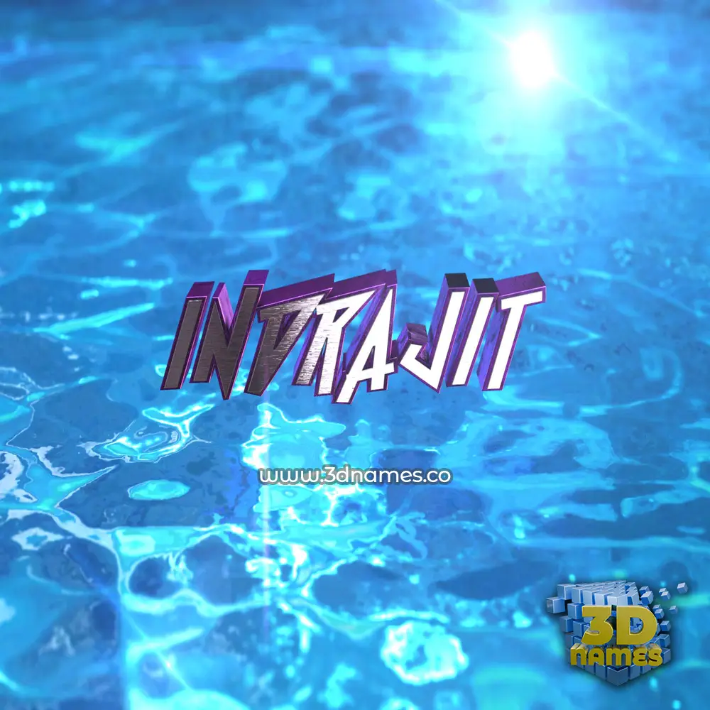 indrajit in Water 2015 style - 3D name wallpaper