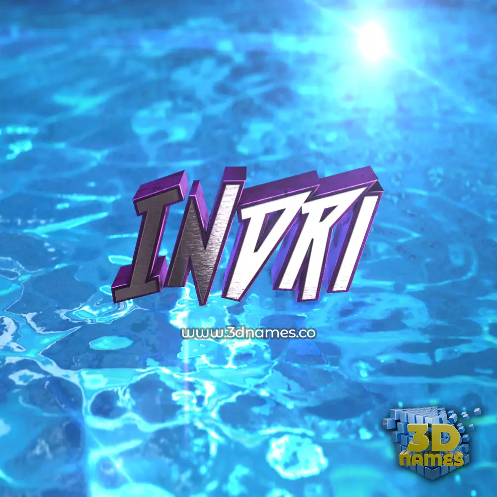 indri in Water 2015 style - 3D name wallpaper
