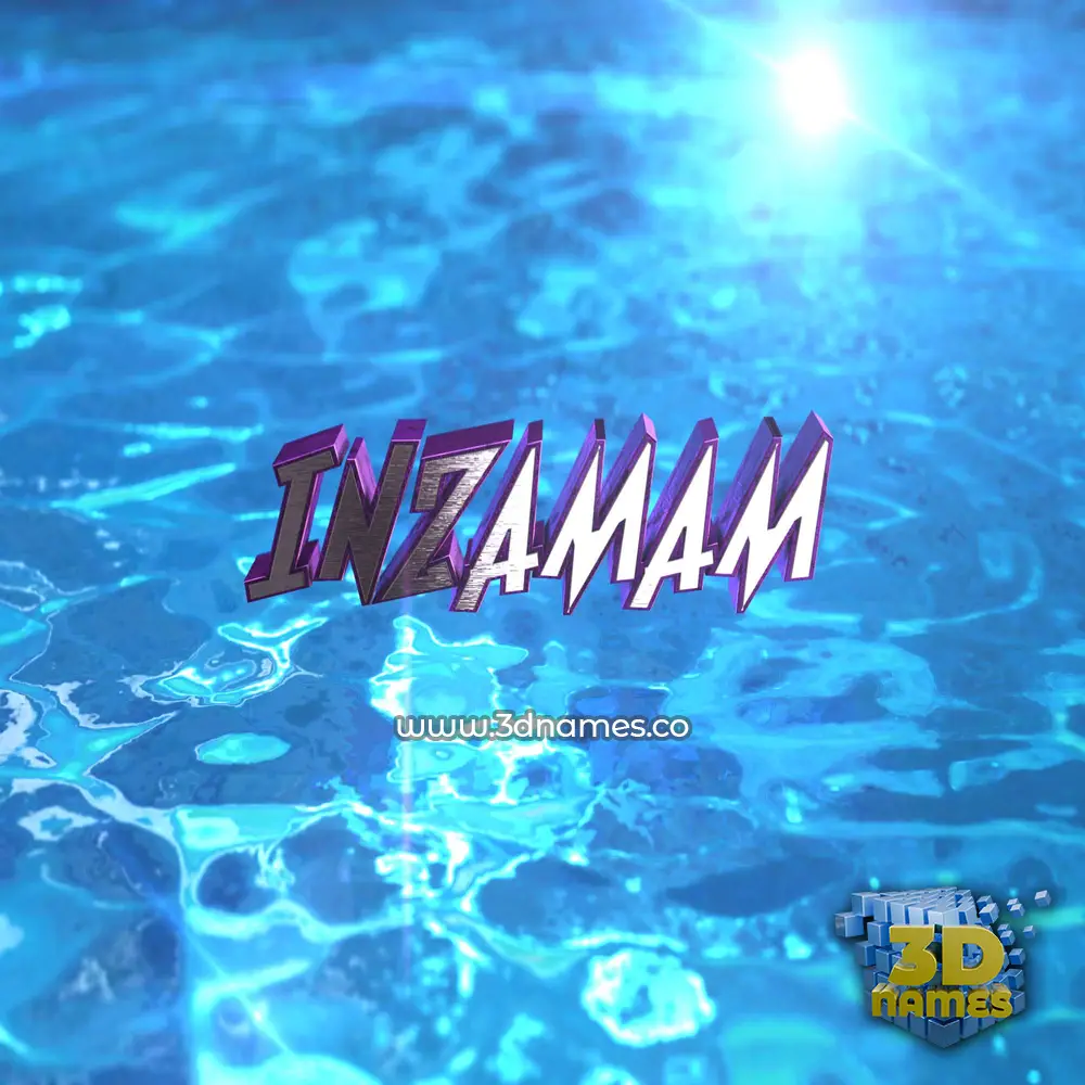 inzamam in Water 2015 style - 3D name wallpaper