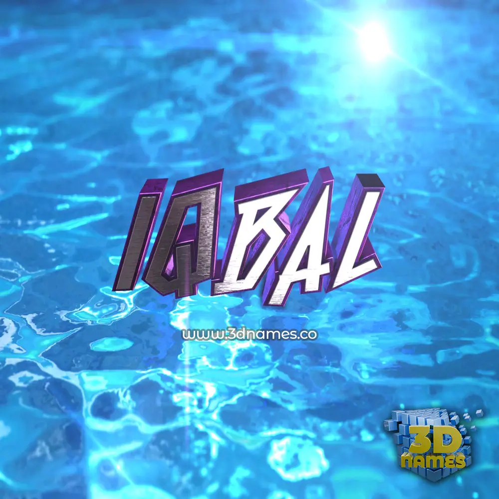 iqbal in Water 2015 style - 3D name wallpaper