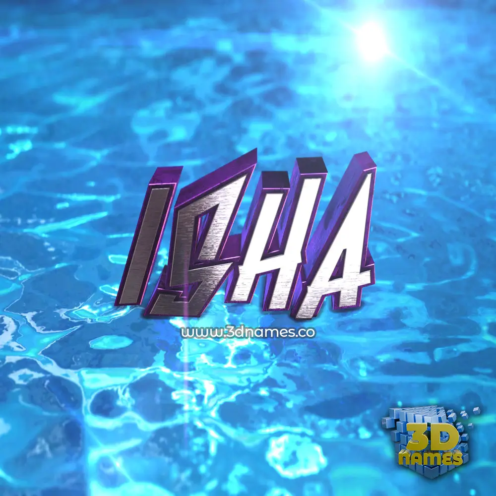 isha in Water 2015 style - 3D name wallpaper