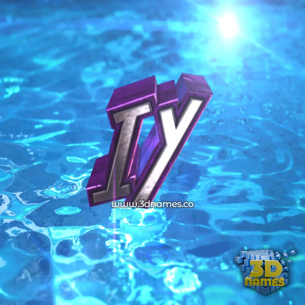 iy in Water 2015 style - 3D name wallpaper