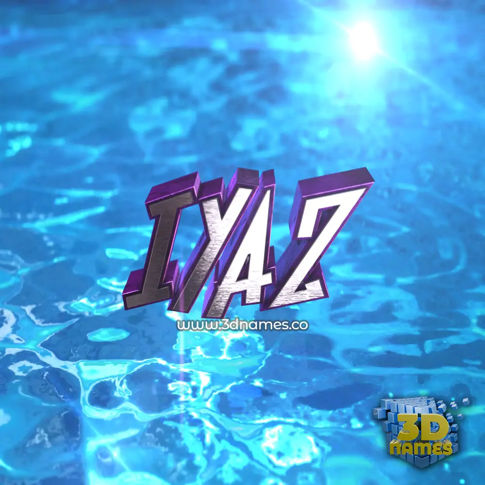 iyaz in Water 2015 style - 3D name wallpaper