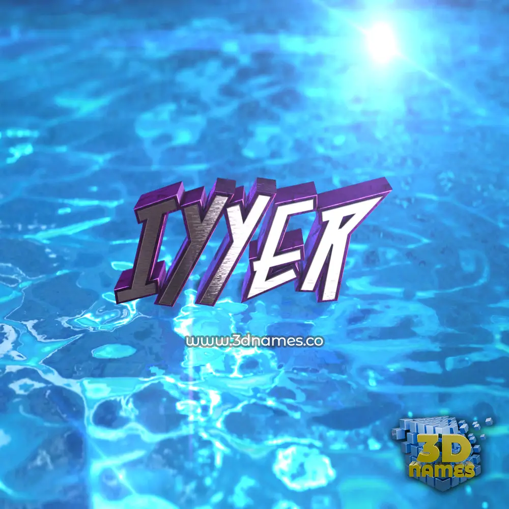 iyyer in Water 2015 style - 3D name wallpaper