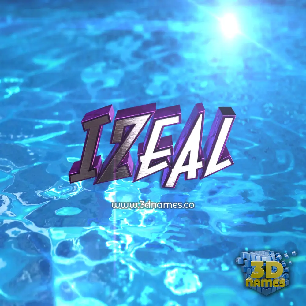 izeal in Water 2015 style - 3D name wallpaper