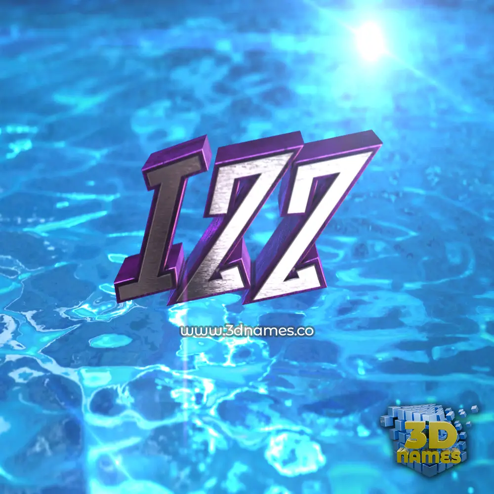 izz in Water 2015 style - 3D name wallpaper
