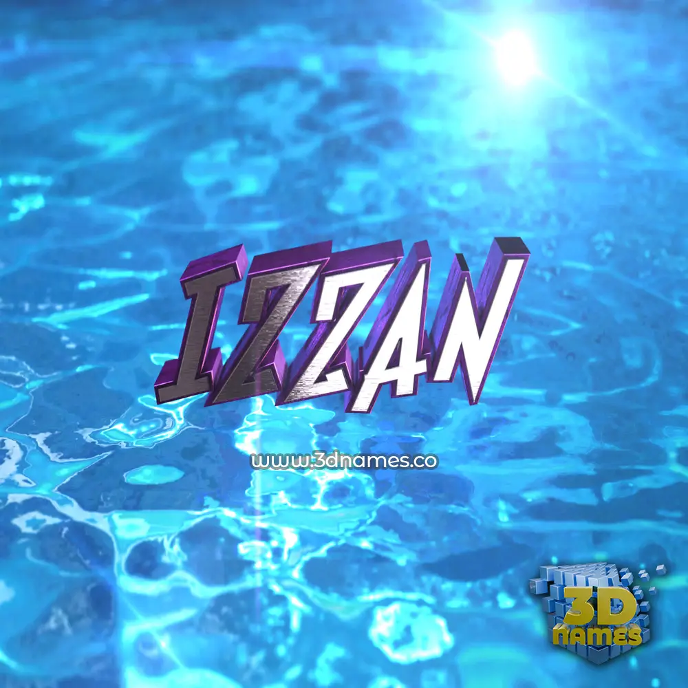 izzan in Water 2015 style - 3D name wallpaper