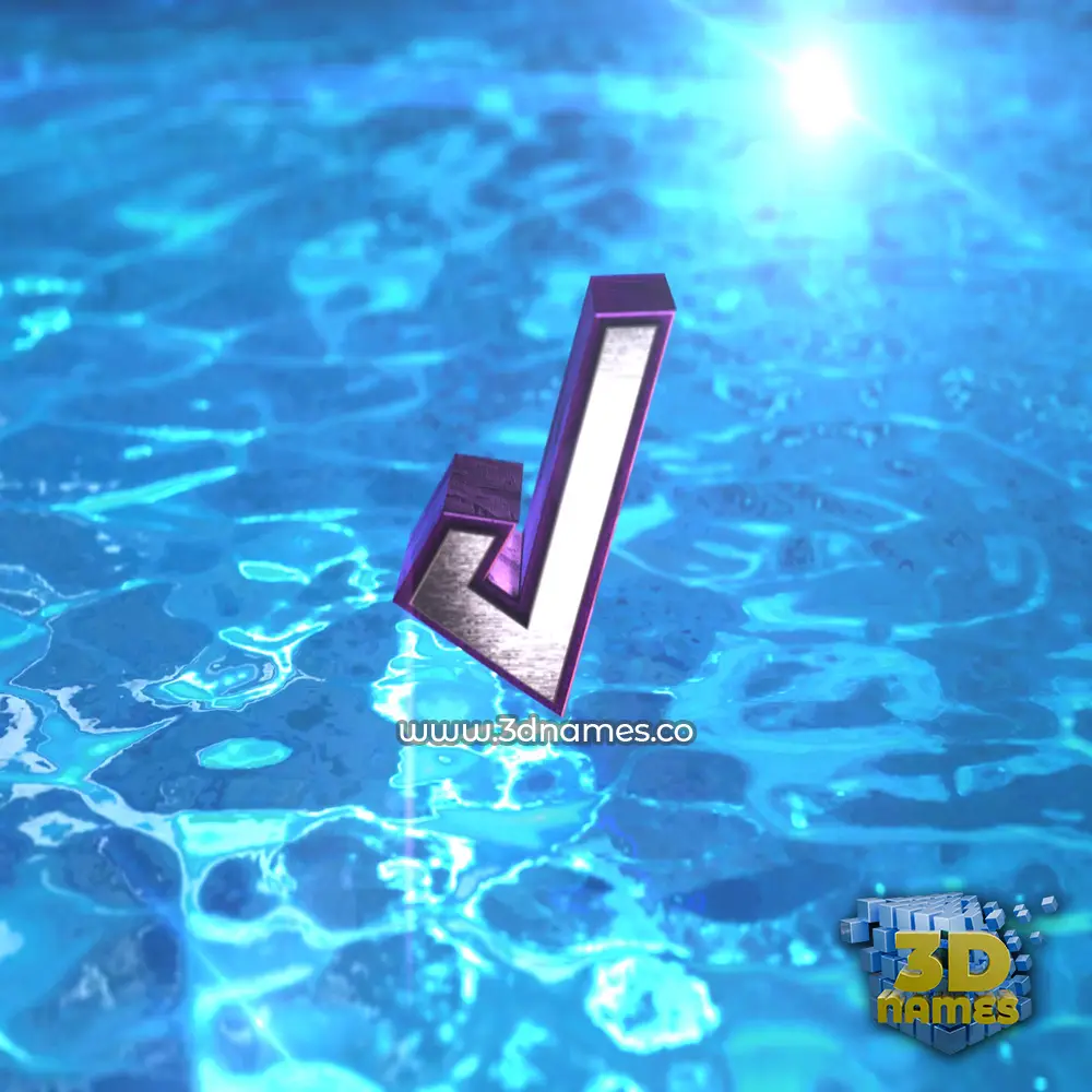 j in Water 2015 style - 3D name wallpaper