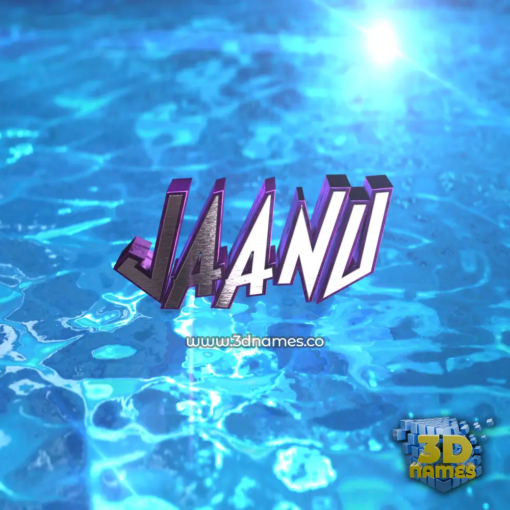 jaanu in Water 2015 style - 3D name wallpaper