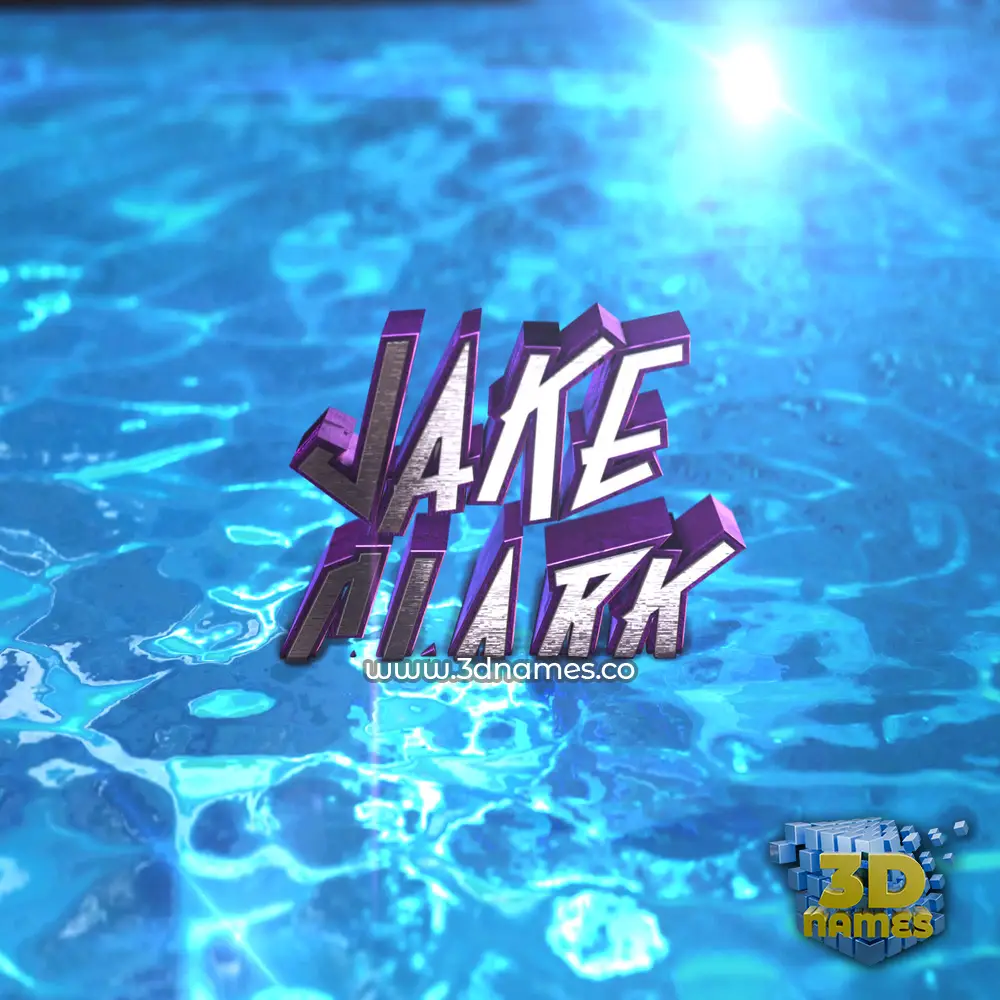 jake clark in Water 2015 style - 3D name wallpaper