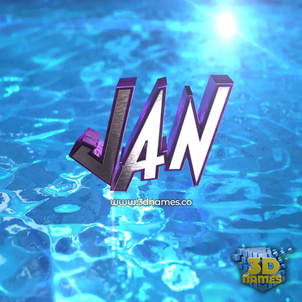 jan in Water 2015 style - 3D name wallpaper