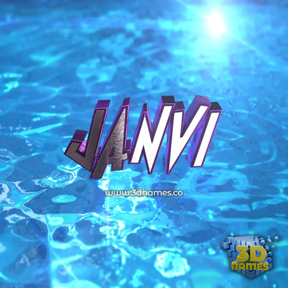janvi in Water 2015 style - 3D name wallpaper