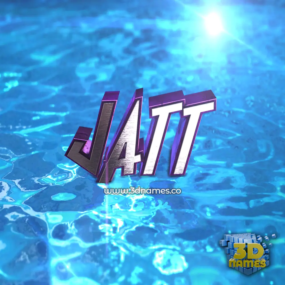 jatt in Water 2015 style - 3D name wallpaper