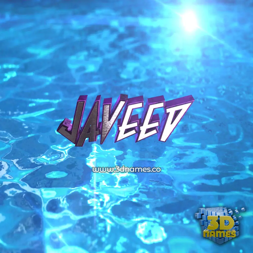 javeed in Water 2015 style - 3D name wallpaper