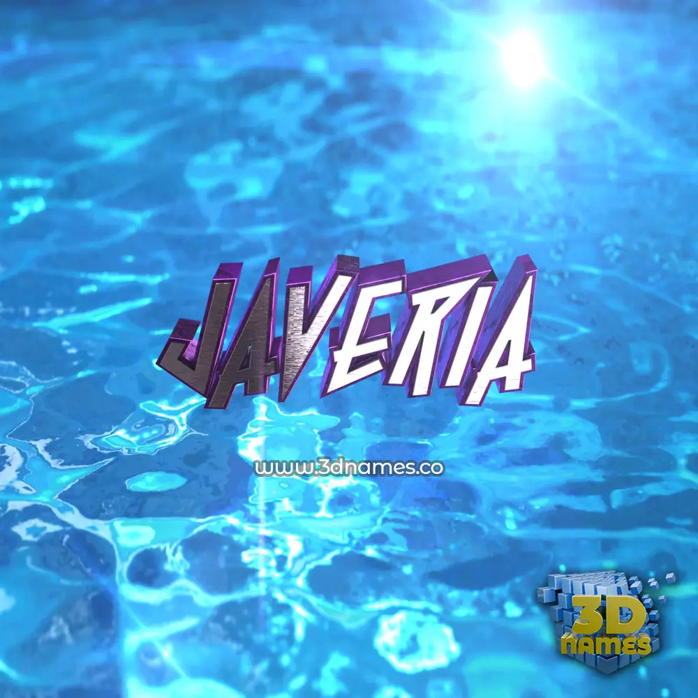 javeria in Water 2015 style - 3D name wallpaper