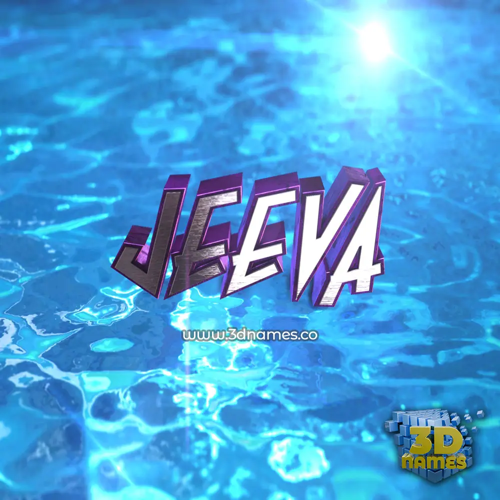 jeeva in Water 2015 style - 3D name wallpaper