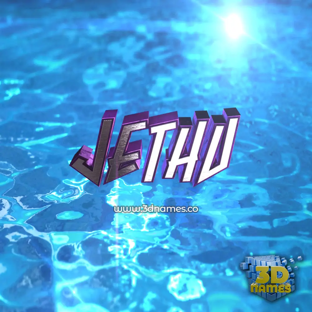 jethu in Water 2015 style - 3D name wallpaper