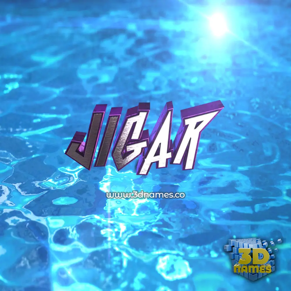 jigar in Water 2015 style - 3D name wallpaper