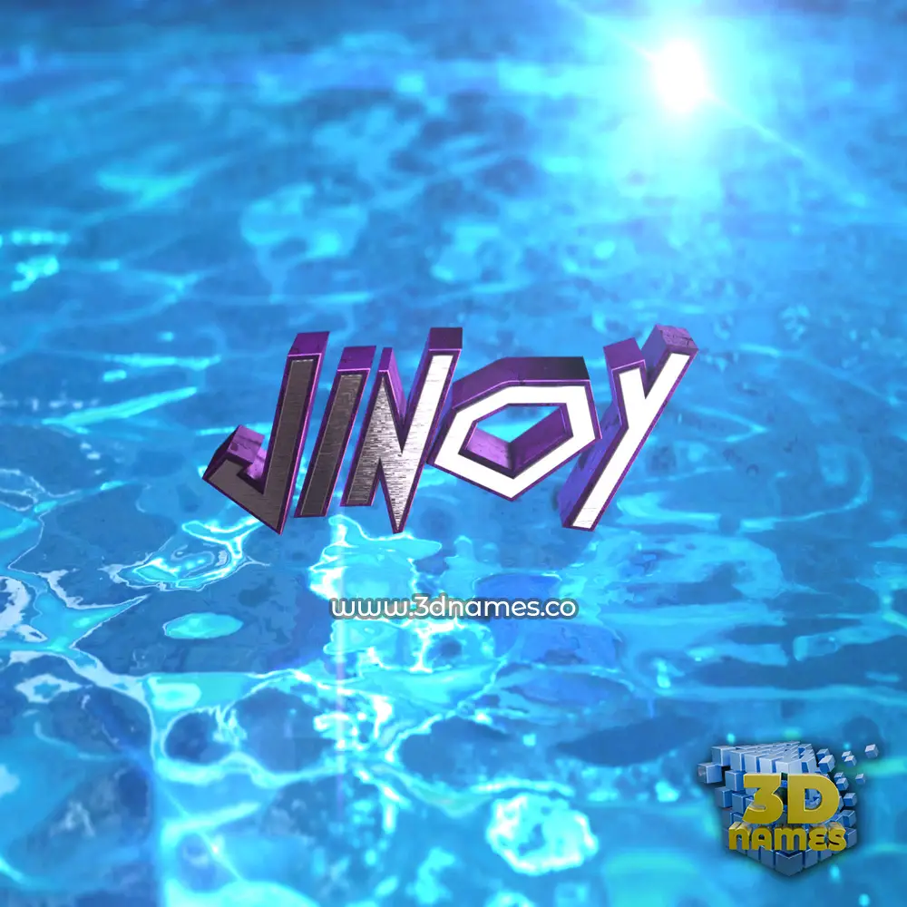 jinoy in Water 2015 style - 3D name wallpaper