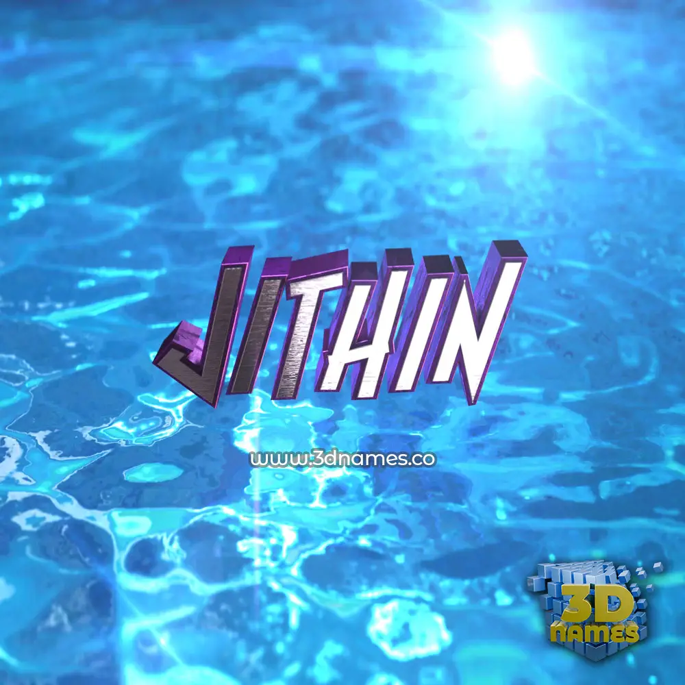jithin in Water 2015 style - 3D name wallpaper
