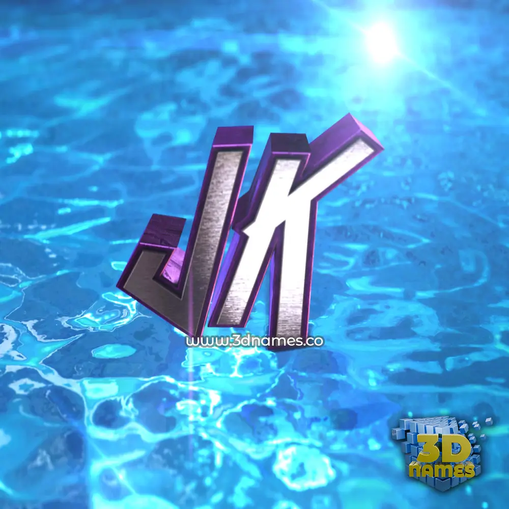 jk in Water 2015 style - 3D name wallpaper