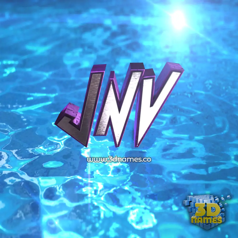 jnv in Water 2015 style - 3D name wallpaper
