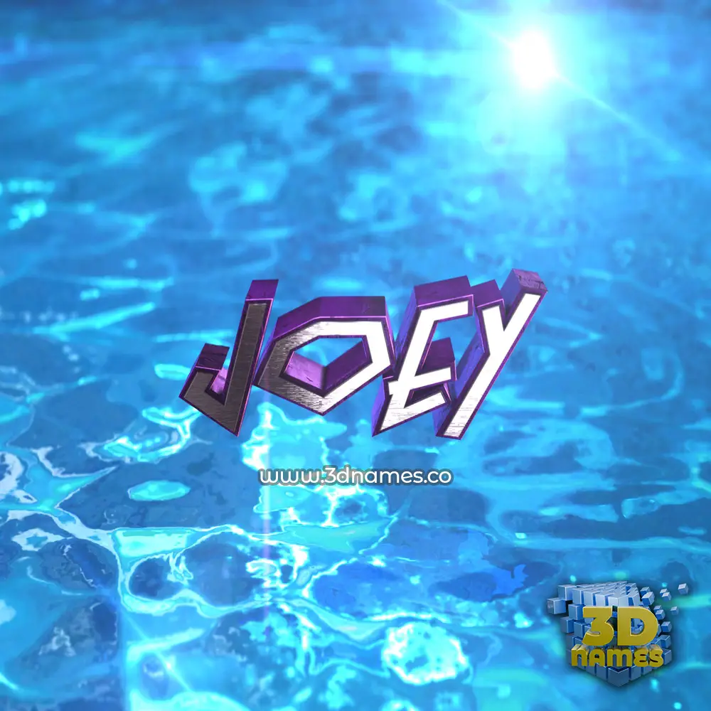 joey in Water 2015 style - 3D name wallpaper