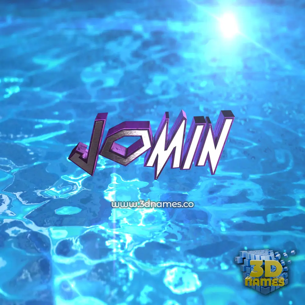 jomin in Water 2015 style - 3D name wallpaper
