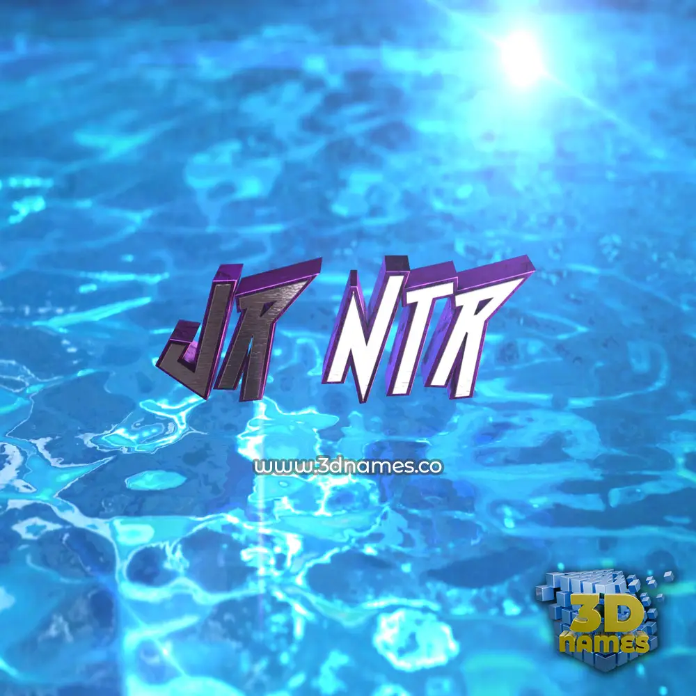 jr ntr in Water 2015 style - 3D name wallpaper